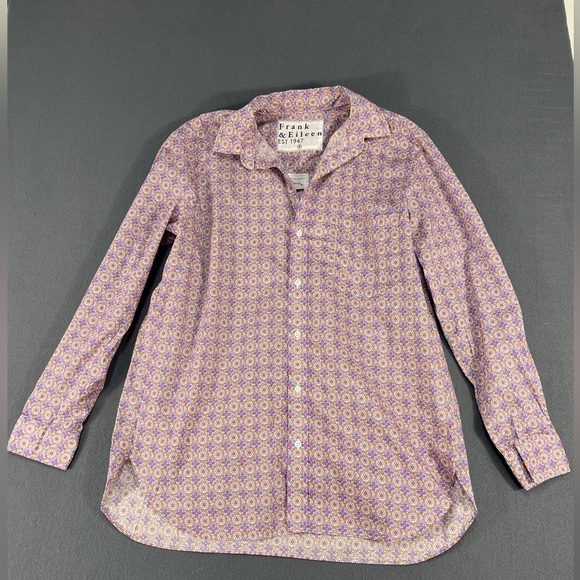 NEW Frank & Eileen Jody Pink Floral Cotton Button Down - Picture 1 of 13